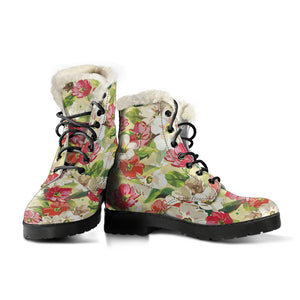 Colorful Flowers - Vegan Fur Boots