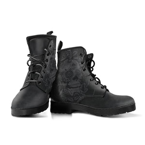 Grey Skull - Vegan Leather Boots