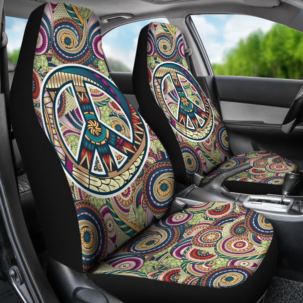 Peace Fractal Swirls Car Seat Cover