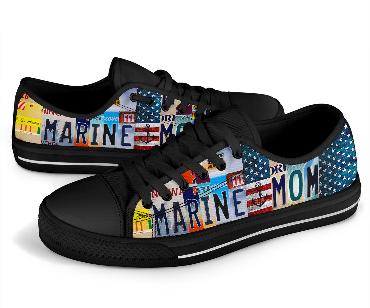 Marine Mom License Plate Shoes