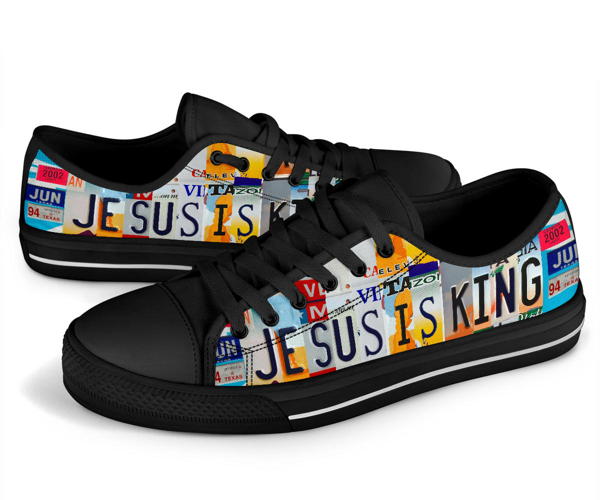 Jesus is King Custom License Plate Shoes