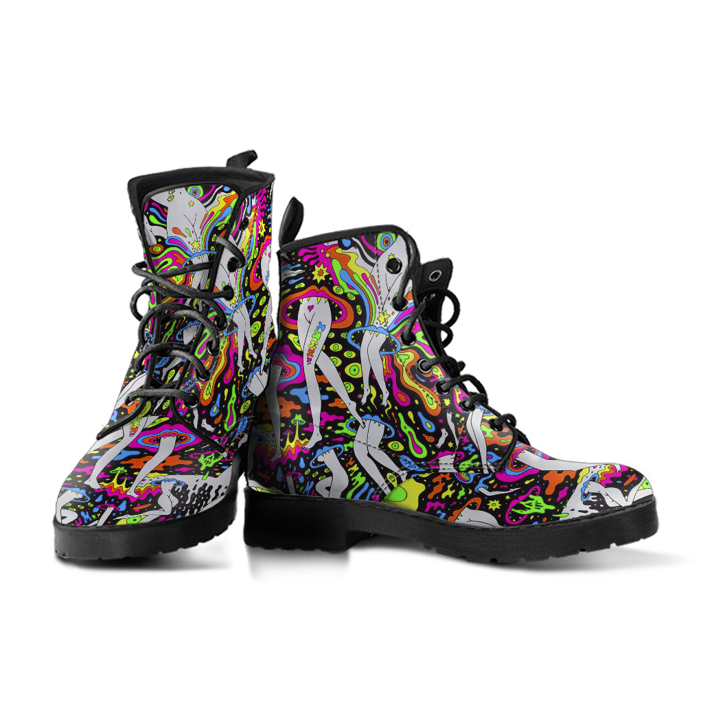 Psychedelic Art Vegan Leather Boots