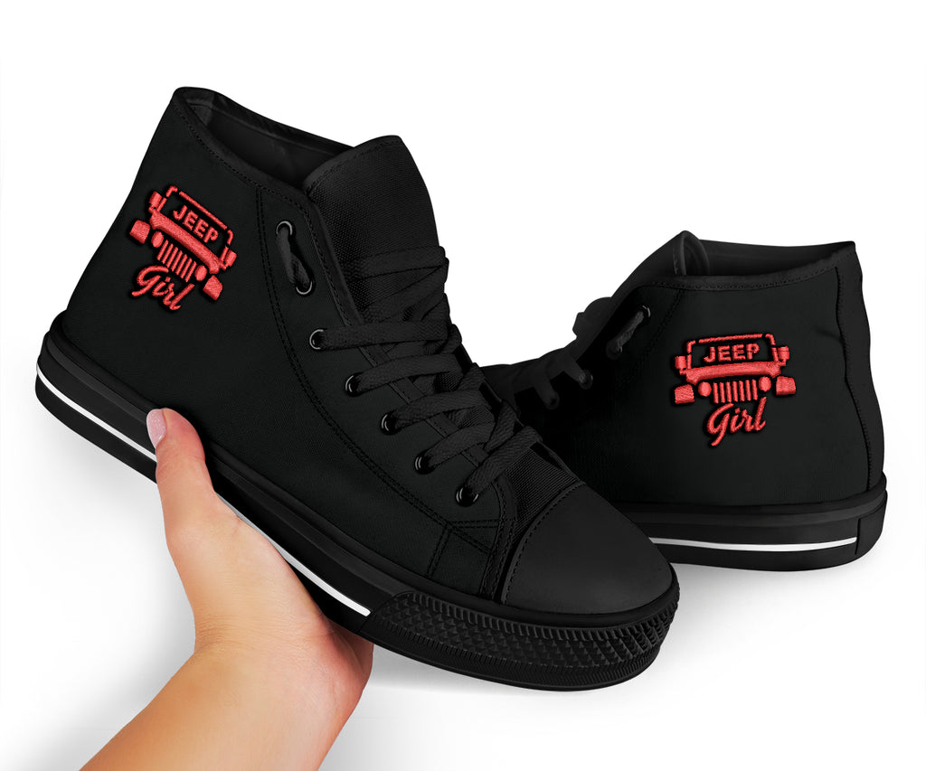 Jeep Girl Embroidery High Tops