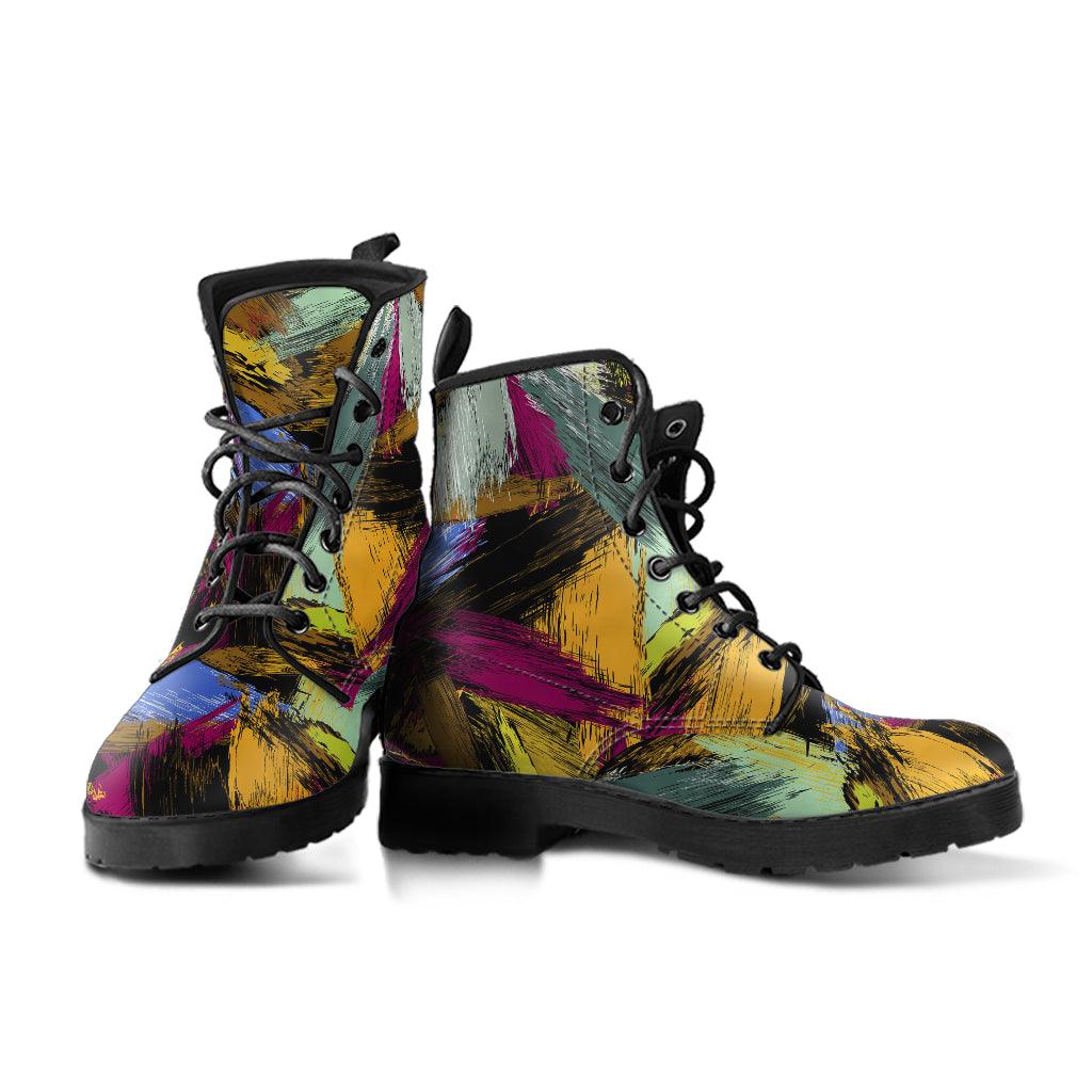 Abstract Paint Custom Leather Boots