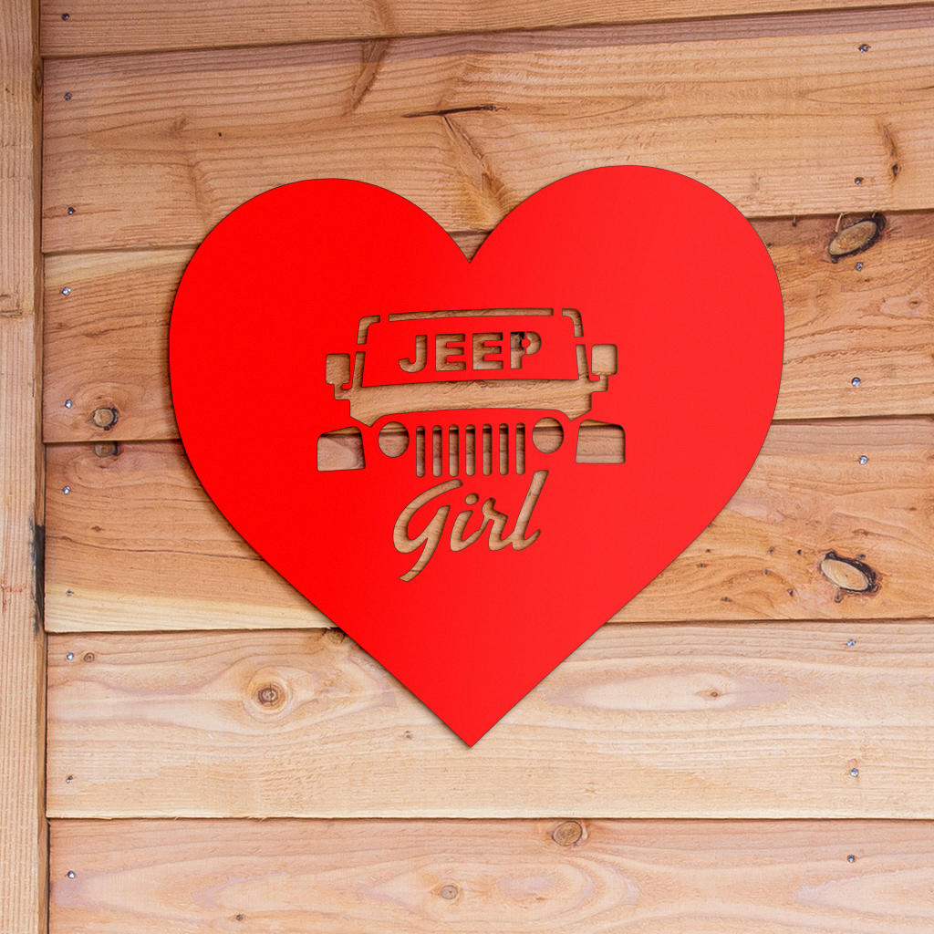 Jeep Heart Metal Sign