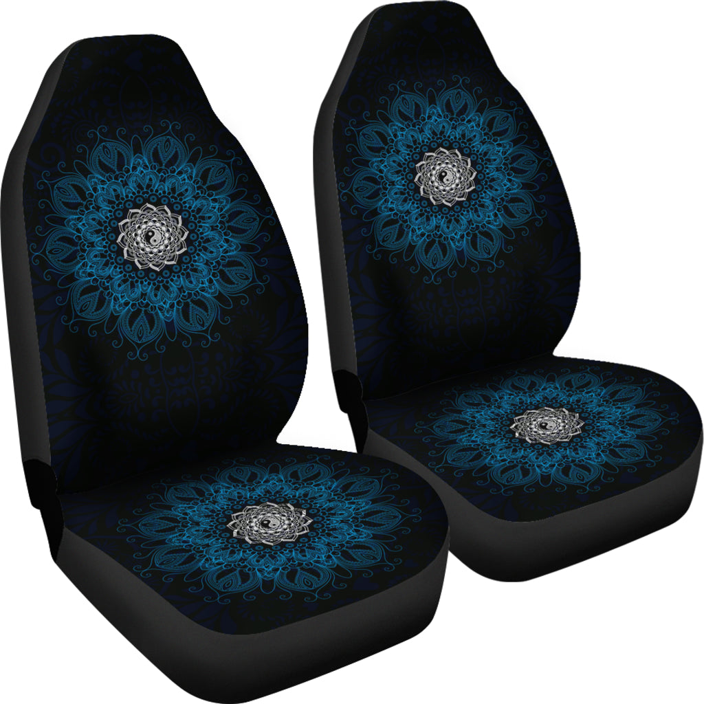 Yin Yang Blue Mandala Car Seat Covers