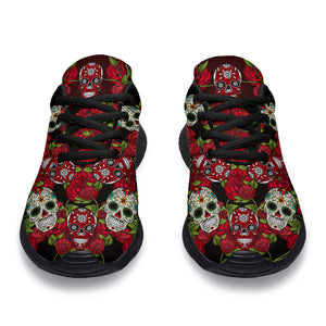 Awesome Skull And Roses Sport Sneakers - TrendifyCo
