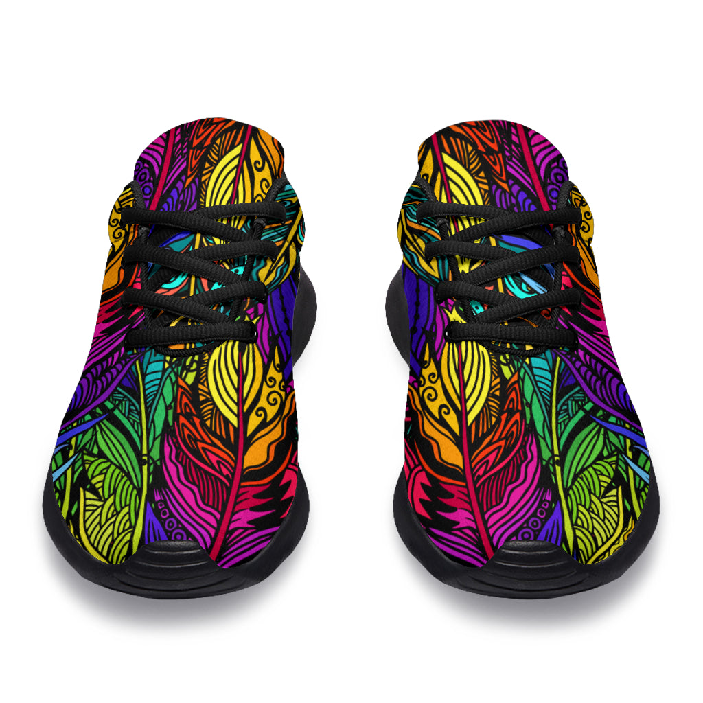 Colorful Feathers Sport Sneakers