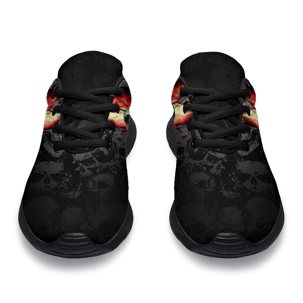 Red Black Skull - Sport Sneakers