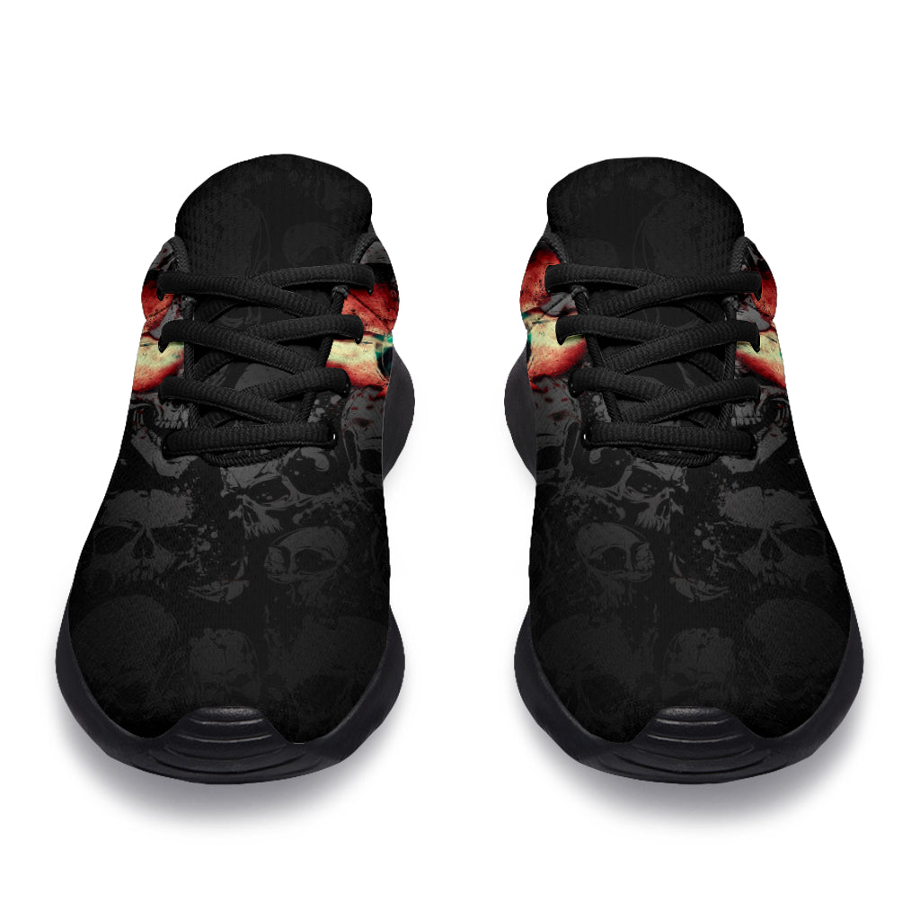 Red Black Skull - Sport Sneakers