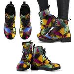 Abstract Paint Custom Leather Boots