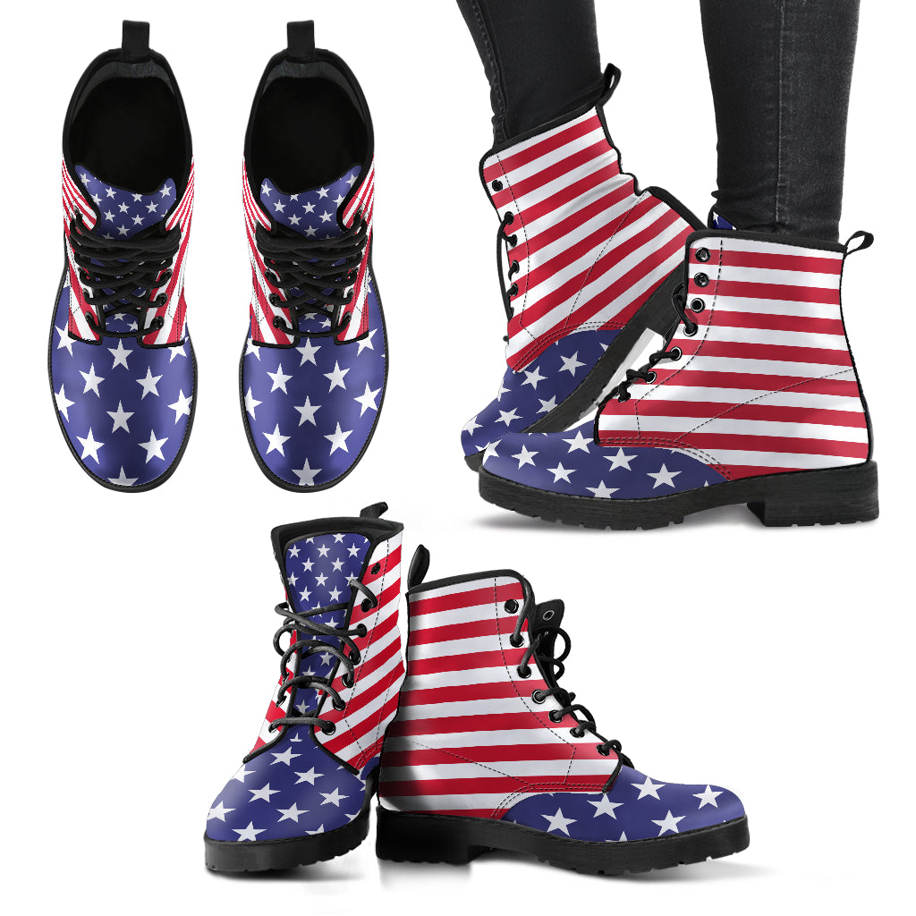 USA Flag - Custom Leather Boots