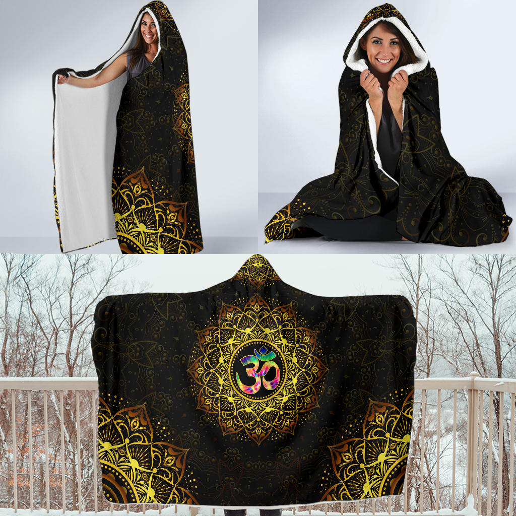 Tie Dye Om Hooded Blanket