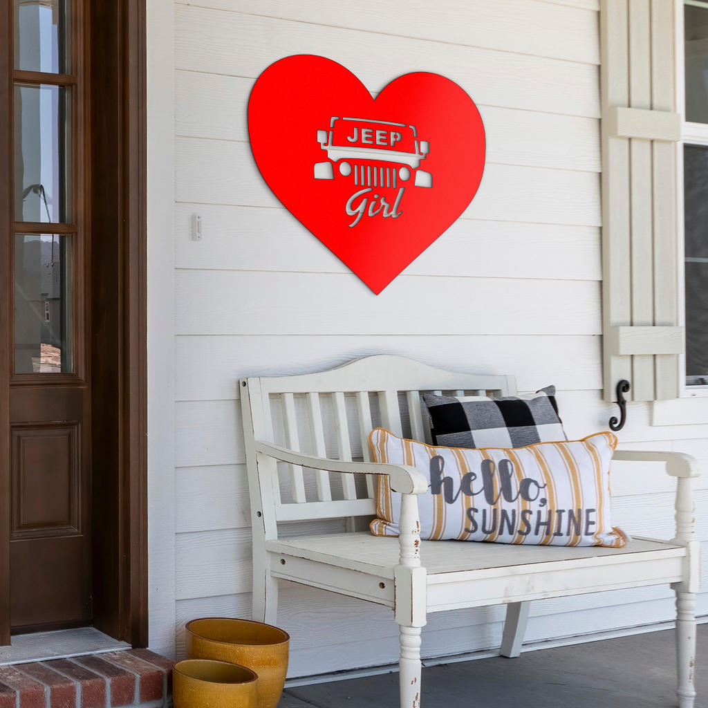 Jeep Heart Metal Sign