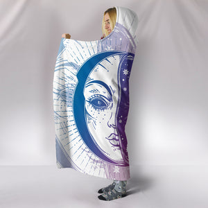Moon Crescent and Sun Hooded Blanket