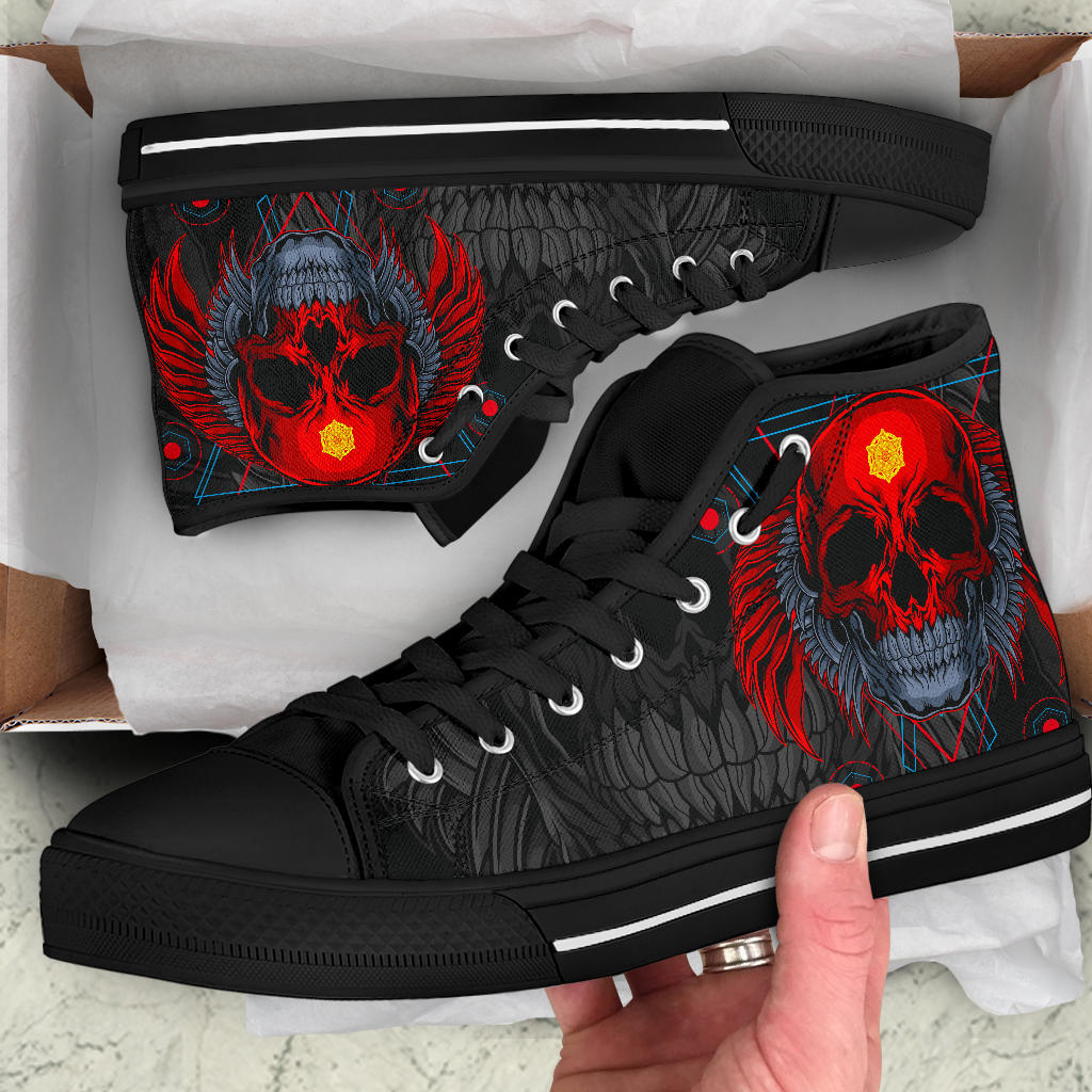 Red Skull High Top Shoe