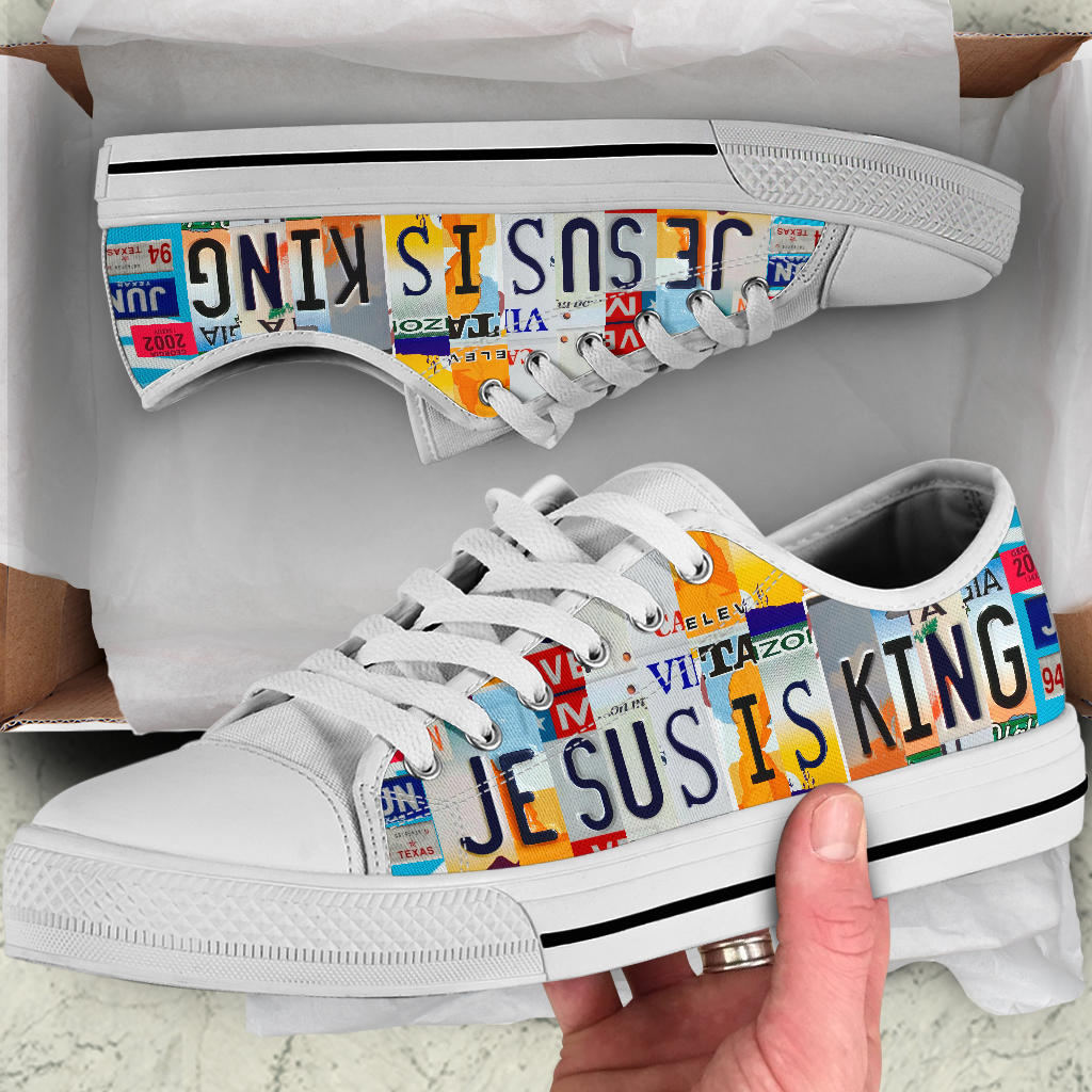 Jesus is King Custom License Plate Shoes