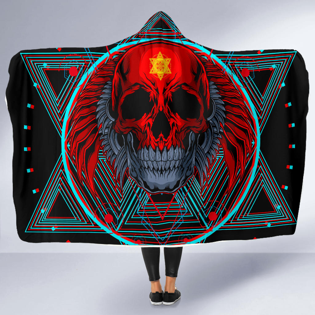 Red Skull - Hooded Blanket