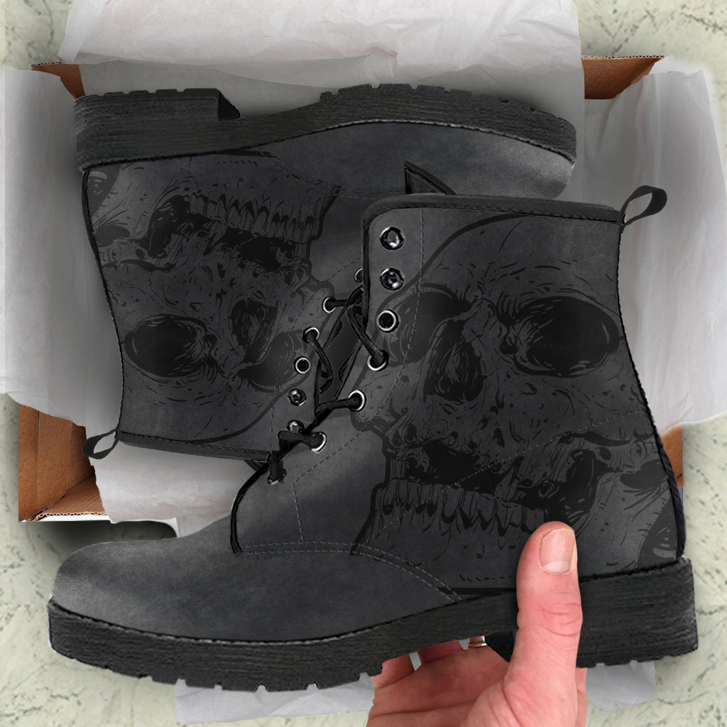 Skull - Vegan Leather Boots