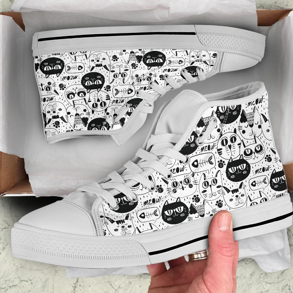 Funny Cats High Top Shoes - TrendifyCo