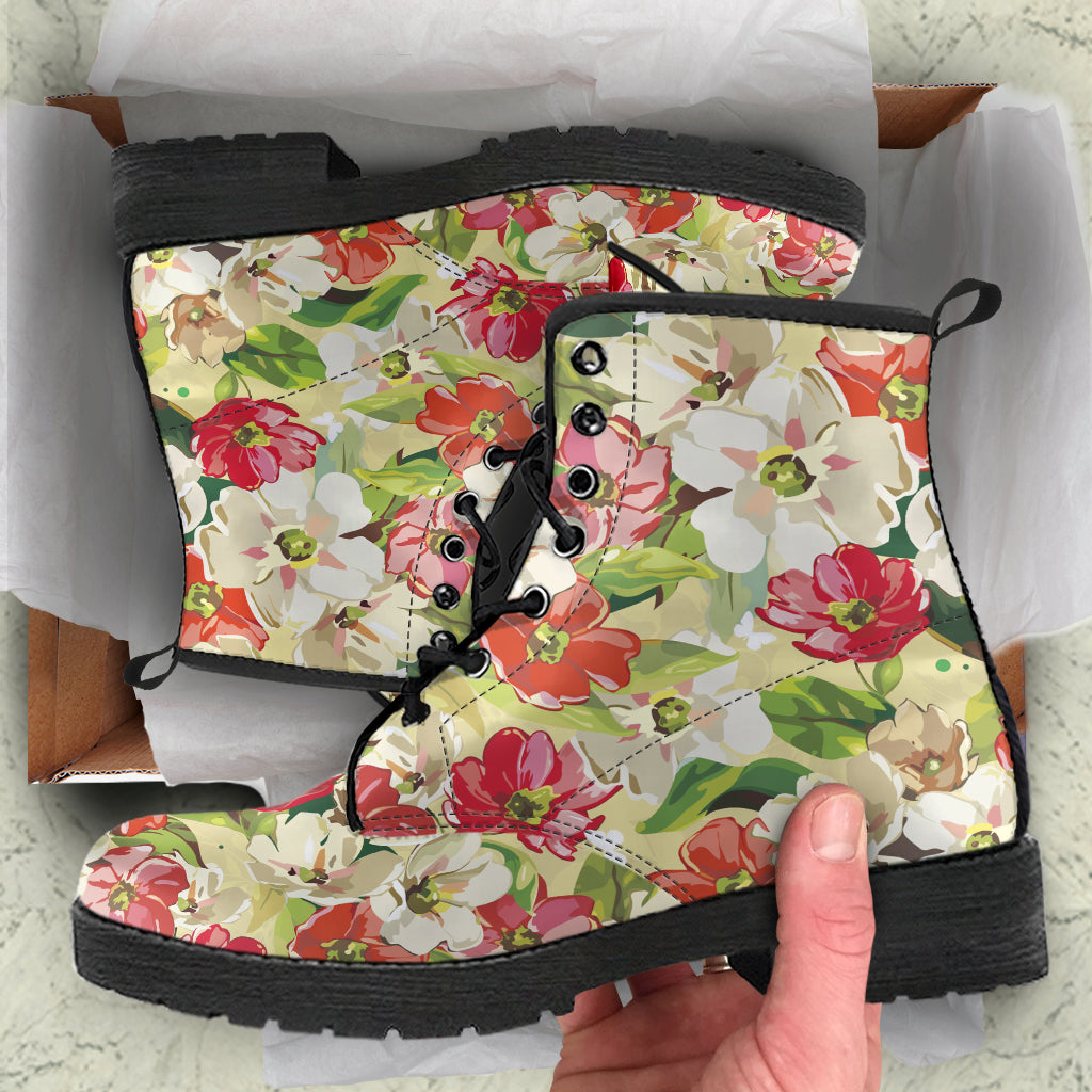 Colorful Flowers - Vegan Leather Boots