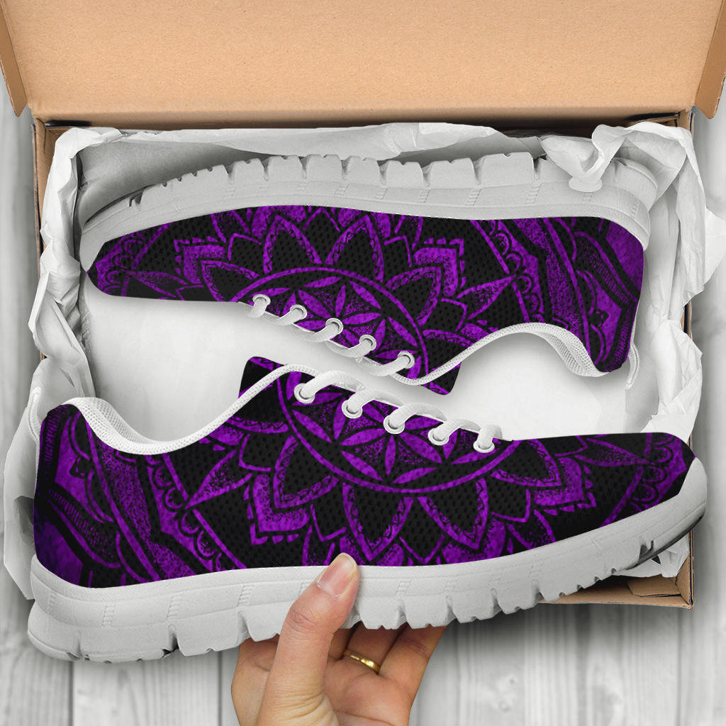 Purple Flower of Life Running Shoes