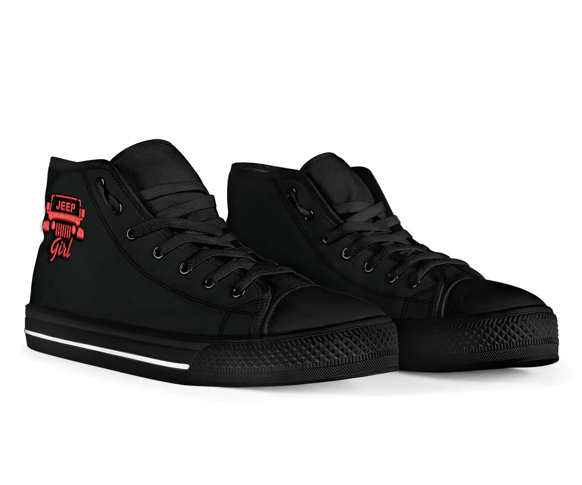 Jeep Girl Embroidery High Tops