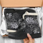 Skull and Roses Fur Boots