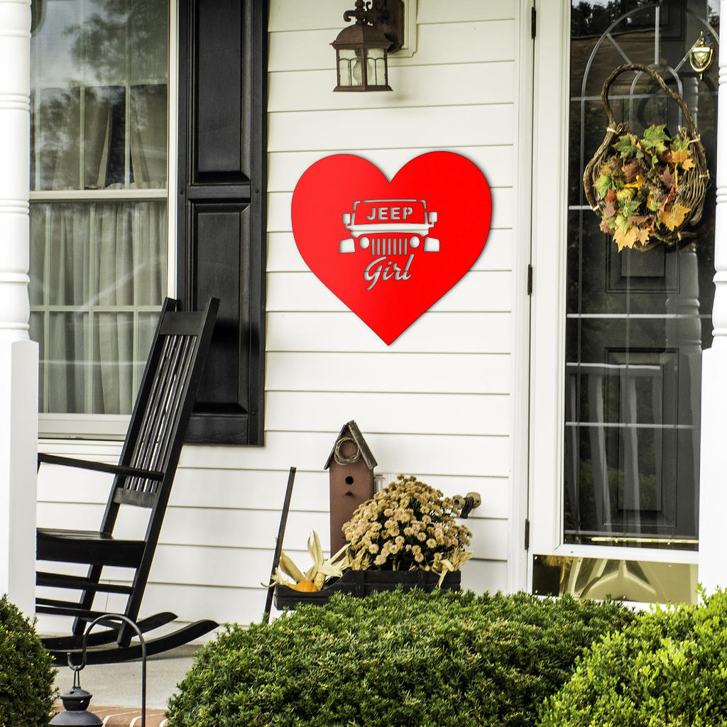Jeep Heart Metal Sign