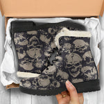 Grey Skulls - Fur Leather Boots