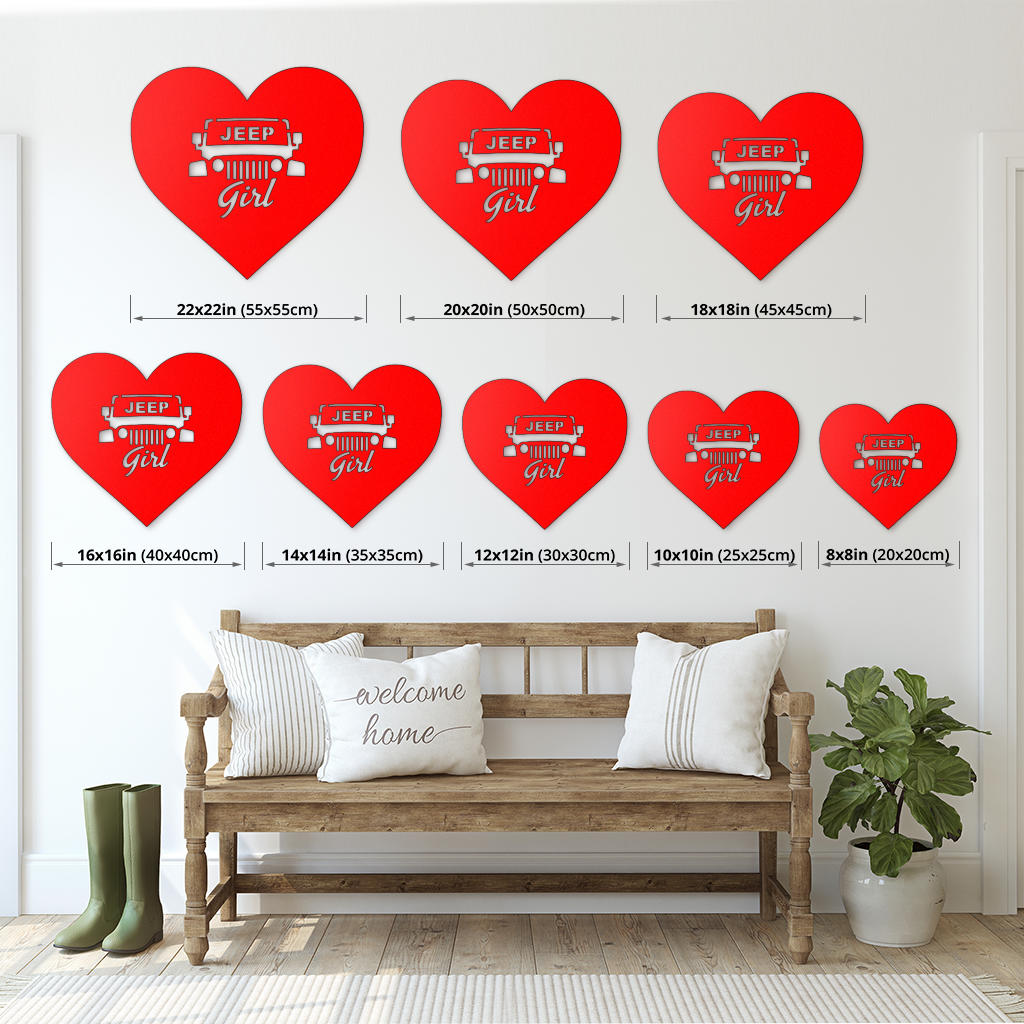 Jeep Heart Metal Sign