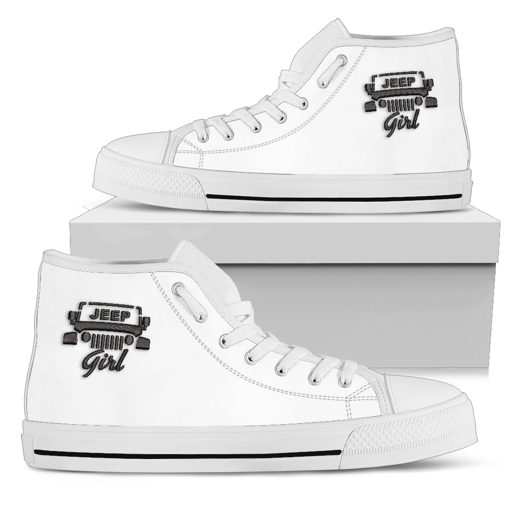 Jeep Girl Embroidery High Tops